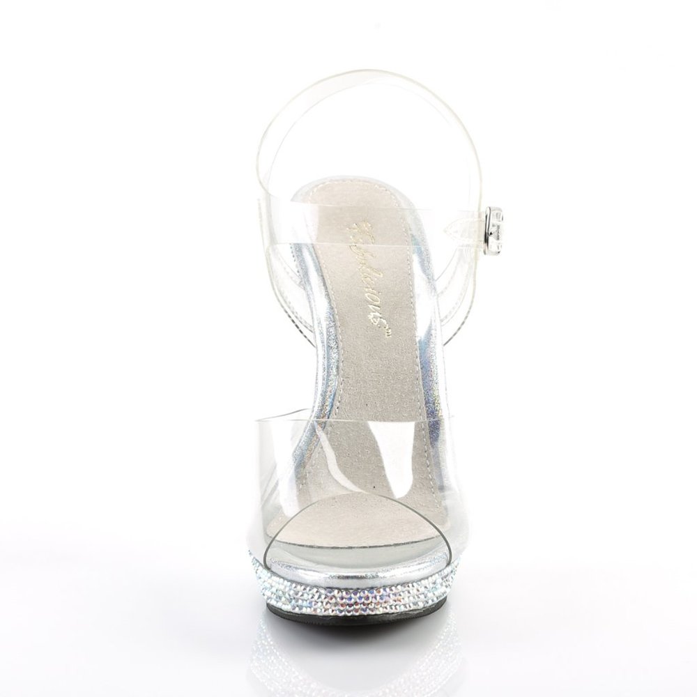 Clear platform heels with ankle strap and crystals size 6 - Picture 14 of 15